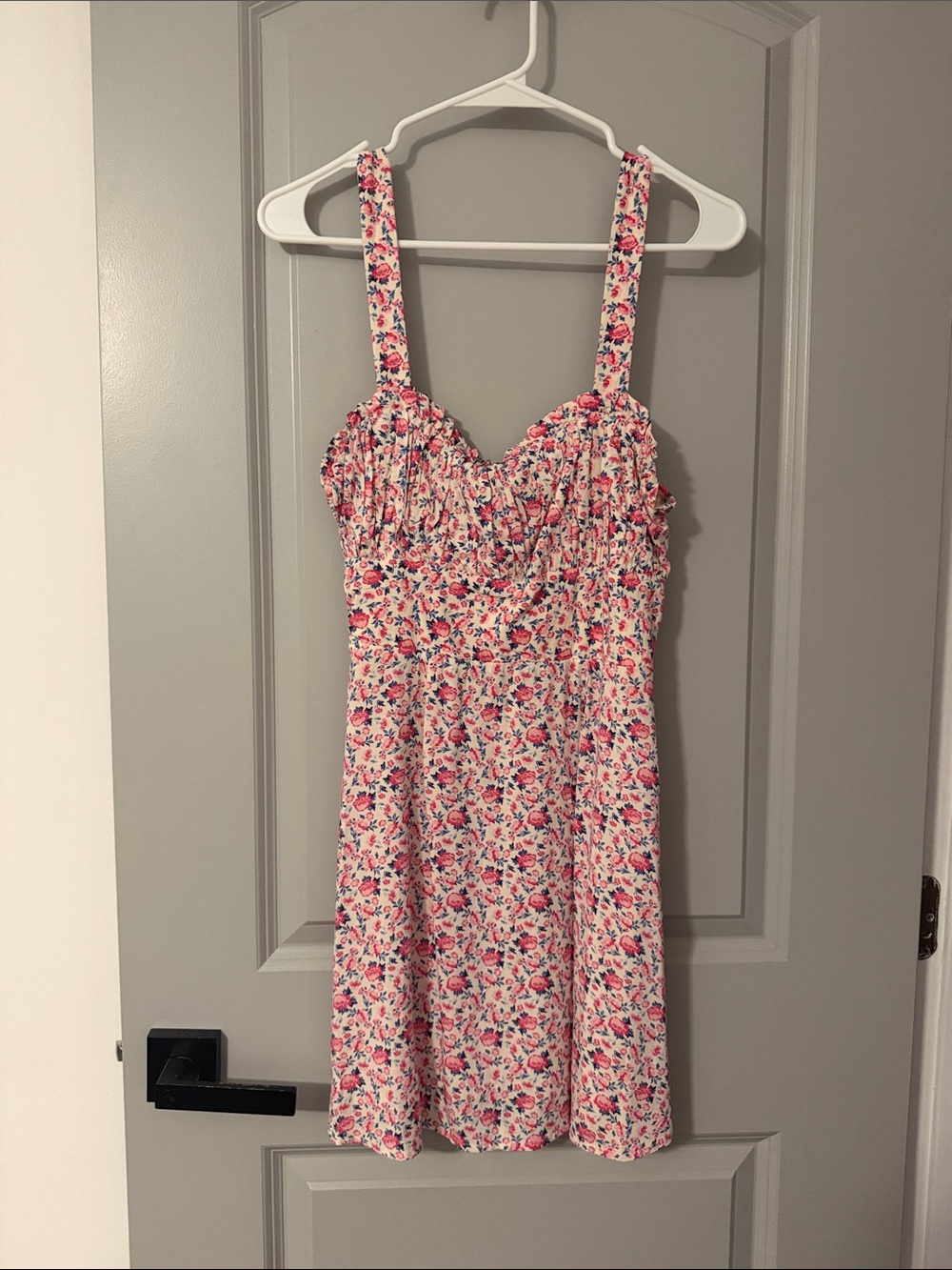 Pink Floral Summer Mini Dress